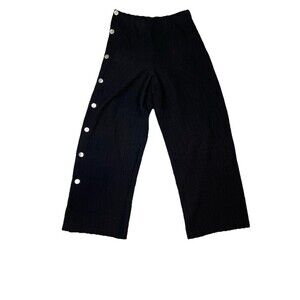 Christopher‎ Calvin High Rise Pull On Wide Leg Black Pants Women M Lagenlook